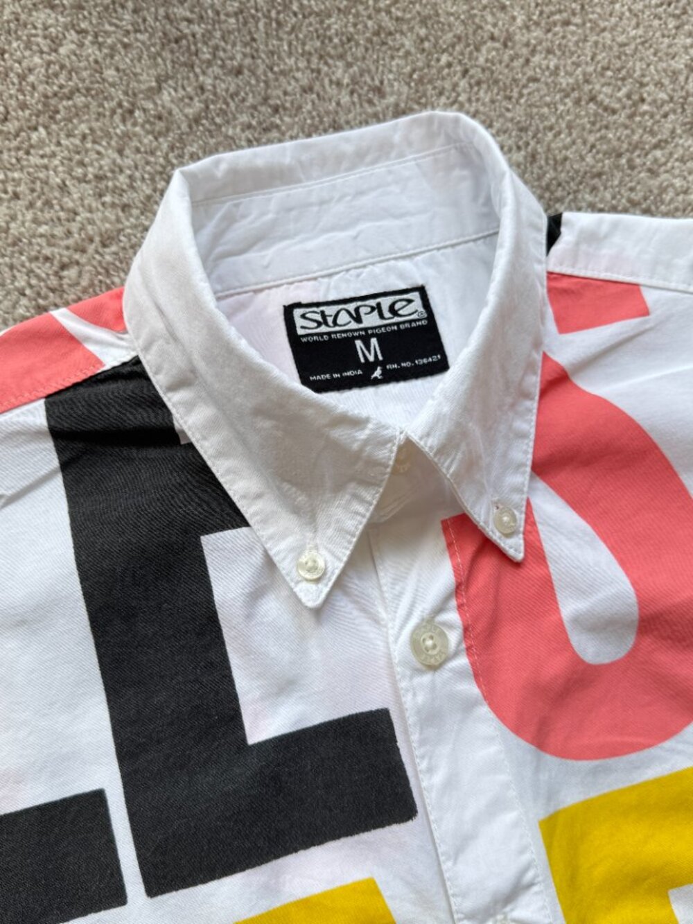 Staple World Renown Pigeon Graphic Button Up Multicolor M